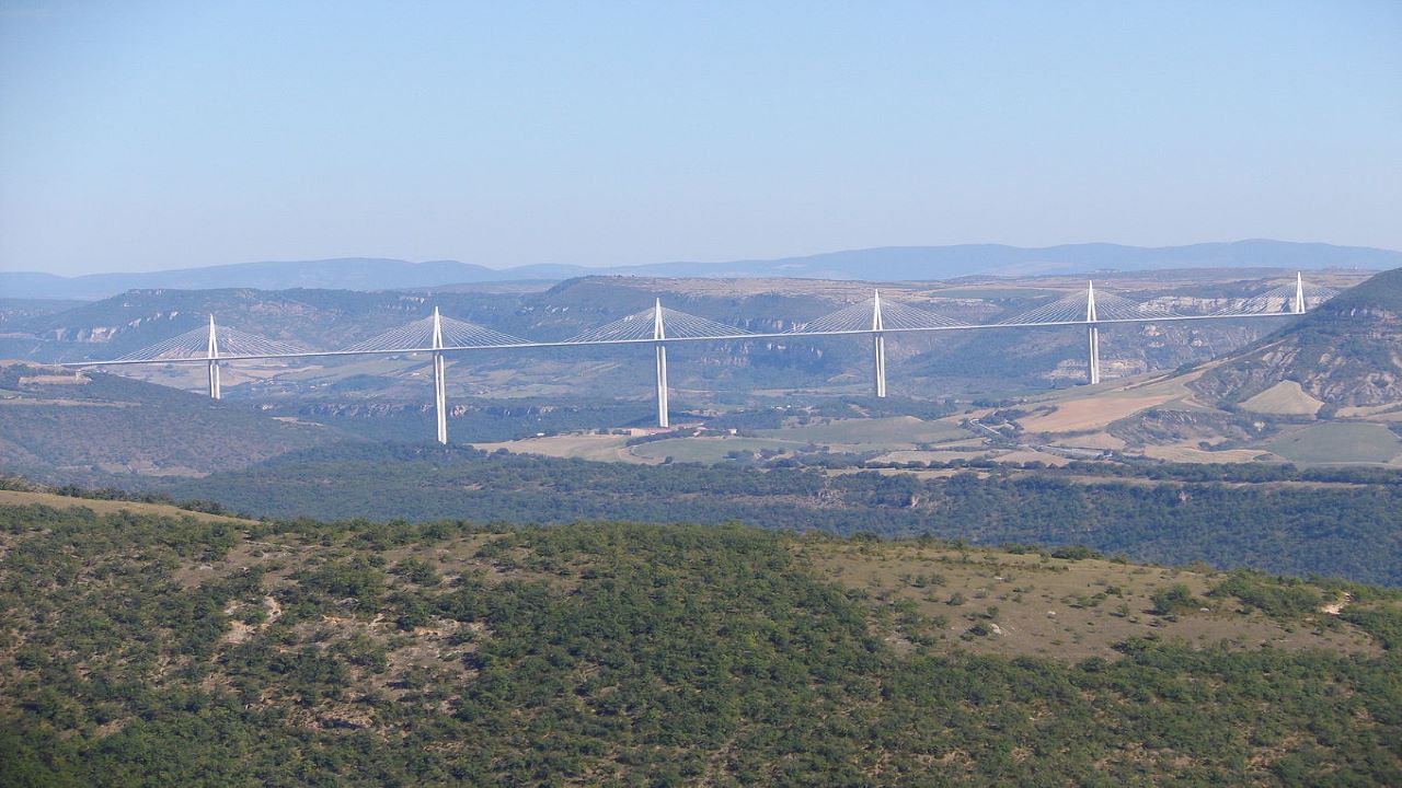 The Millau Viaduct was opened in December 2004. Credit: Xic667 / Wikipedia.
