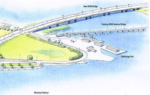 A sketch of the planned project, which aims to relieve congestion through Auckland.
