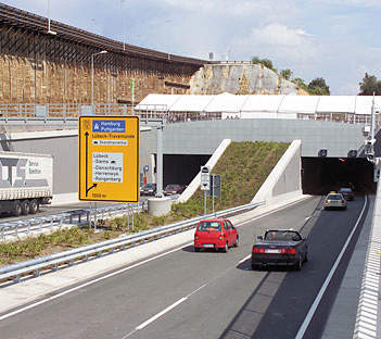 The entrance of the finished Herren Tunnel.