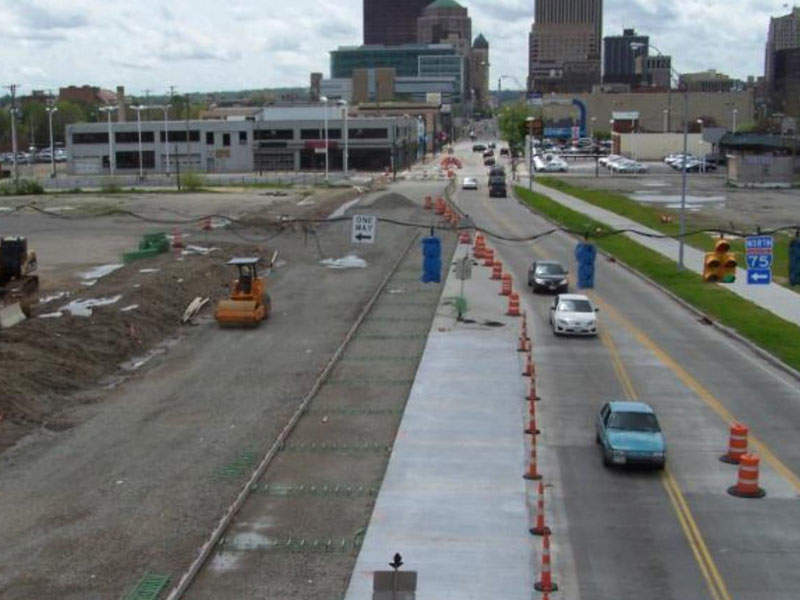 The downtown Dayton sub-corridor project will reduce congestion of the Interstate-75 in downtown Dayton. Credit: Ohio Department of Transportation.