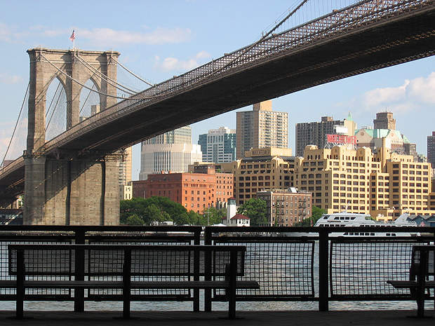 Brooklyn Bridge, designed by John Augustus Roebling and finished by his son Washington Roebling, was opened in 1883.