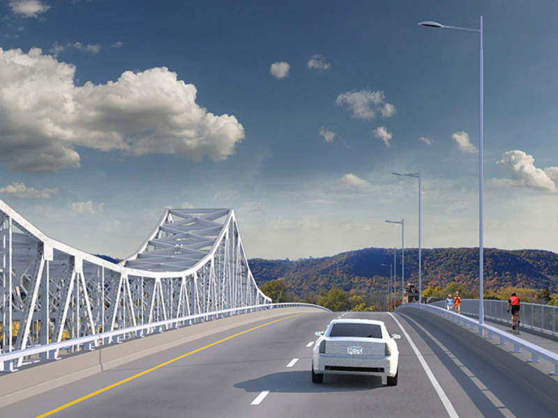 Spanning over the Mississippi River, the Winona bridge is an iconic structure for commuters, tourists and visitors. Credit: SRF Consulting Group.