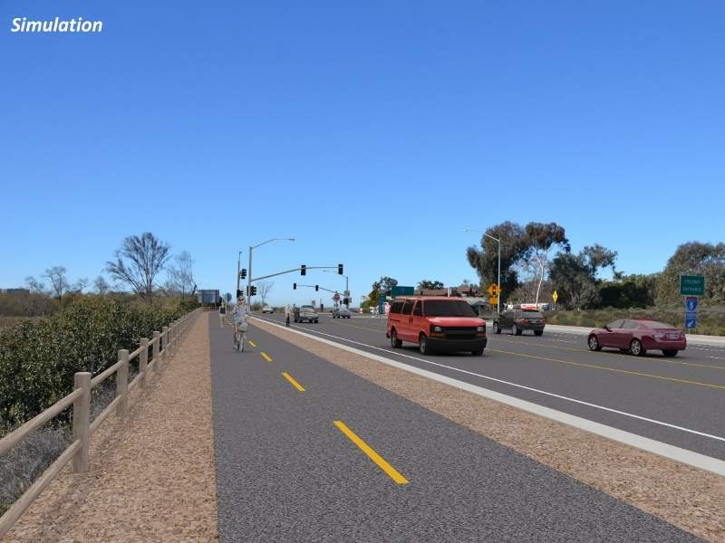 The first phase of the project will carry out improvements on the North Coast Bike Trail. Credit: San Diego Association of Governments.