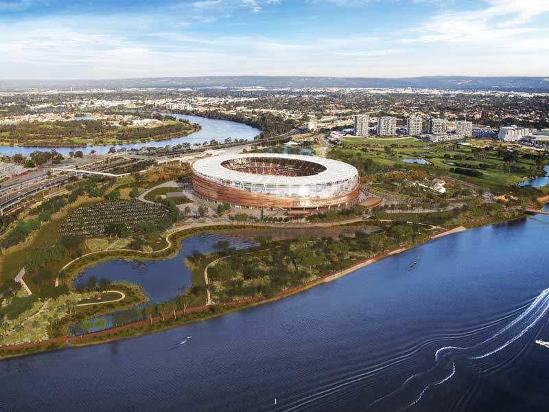 The bridge was opened for visitors in July 2018. Image courtesy of Perth Stadium.