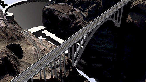 The new bridge will span the Black Canyon (about 1,600ft south of the Hoover Dam), connecting the Arizona and Nevada Approach highways nearly 900ft above the Colorado River.