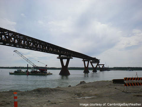 The Deh Cho bridge was opened in November 2012. Image courtesy of CambridgeBayWeather.