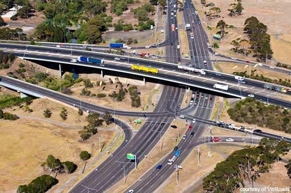 Between Western Highway (pictured) and the Tullamarine Freeway there are variable speed limits of 60–100km/h.
