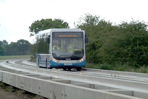 The Guided Busway solution was chosen because it cost around a fifth of a similar rail solution and offered larger passenger capacity.