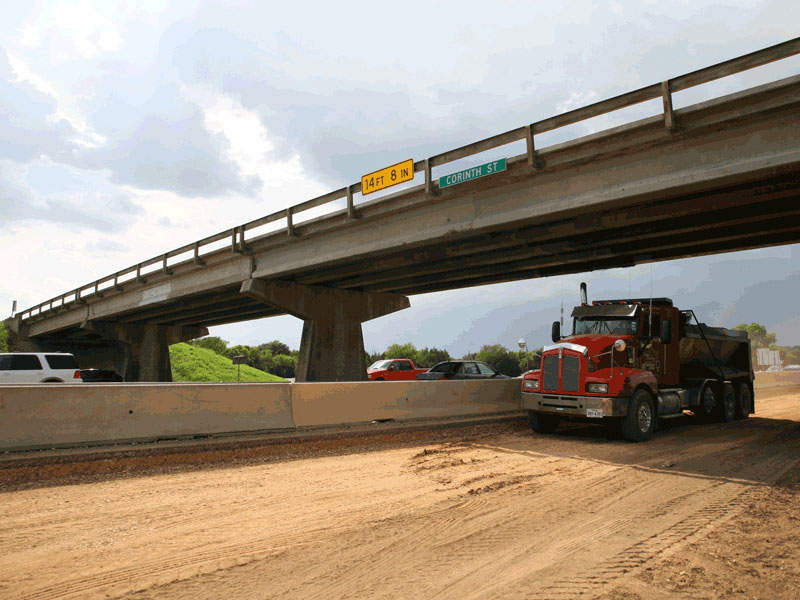 The existing Corinth Parkway bridge was demolished and a new replacement bridge is being built. Credit: AGL Constructors.