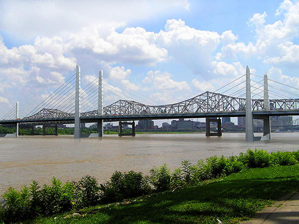 The East End Bridge will link the states of Kentucky and Indiana.