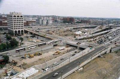 Greenway Park and Essex Street tunnel to I-93 South.