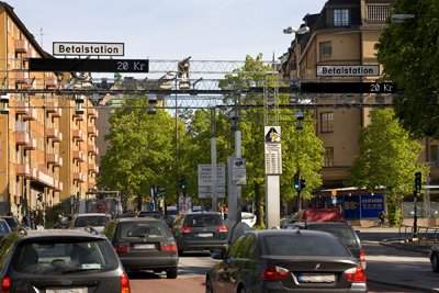 The Nortull congestion charge gate in Stockholm.