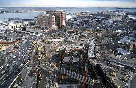 The majority of the Big Dig (Central Artery / Tunnel Project) was completed by the middle of 2005 at an estimated cost of $14.625 billion.
