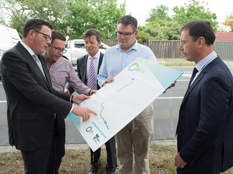 The preferred corridor for the North East Link project was announced in November 2017. Credit: Premier of Victoria.