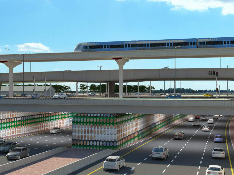 RTA is constructing the Sheikh Rashid Rd-Sheikh Khalifa bin Zayed Rd interchange as part of Shindagha Corridor project. Credit: Roads and Transport Authority.
