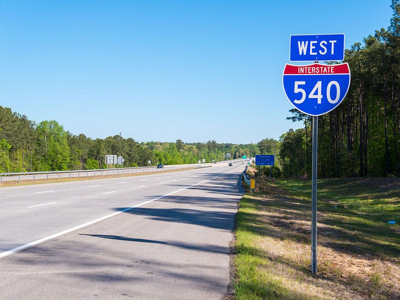 The Complete 540 project is a 45.8km extension of Triangle Expressway in North Carolina, US. Image courtesy of Washuotaku.