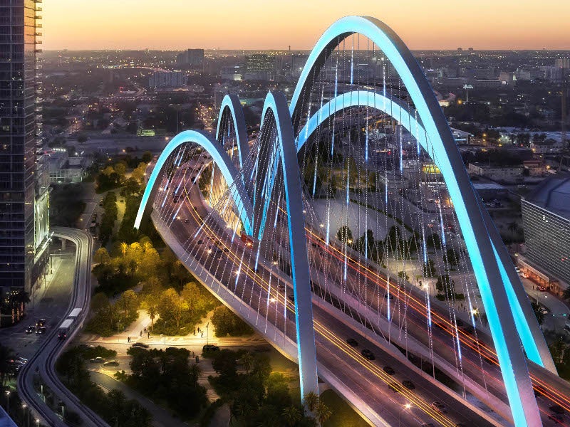I-395/SR 836/I-95 design-build project will include the construction of a 1,025ft-long signature bridge. 