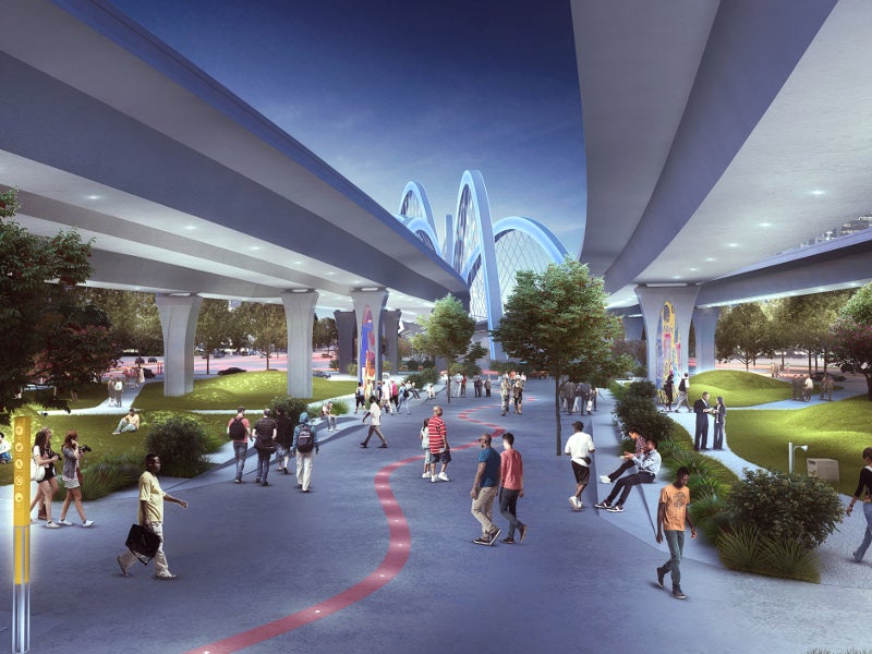 Community activity spaces will be added underneath the I-395. Image courtesy of I-395/SR 836/I-95 Design-Build Project.